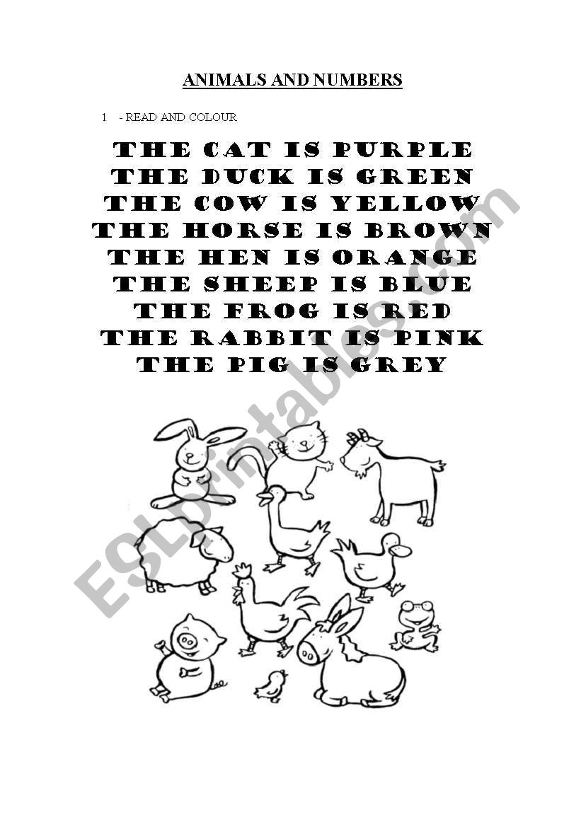 animals worksheet