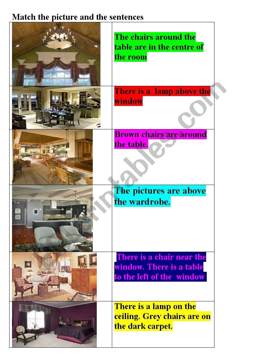 the rooms in the house worksheet