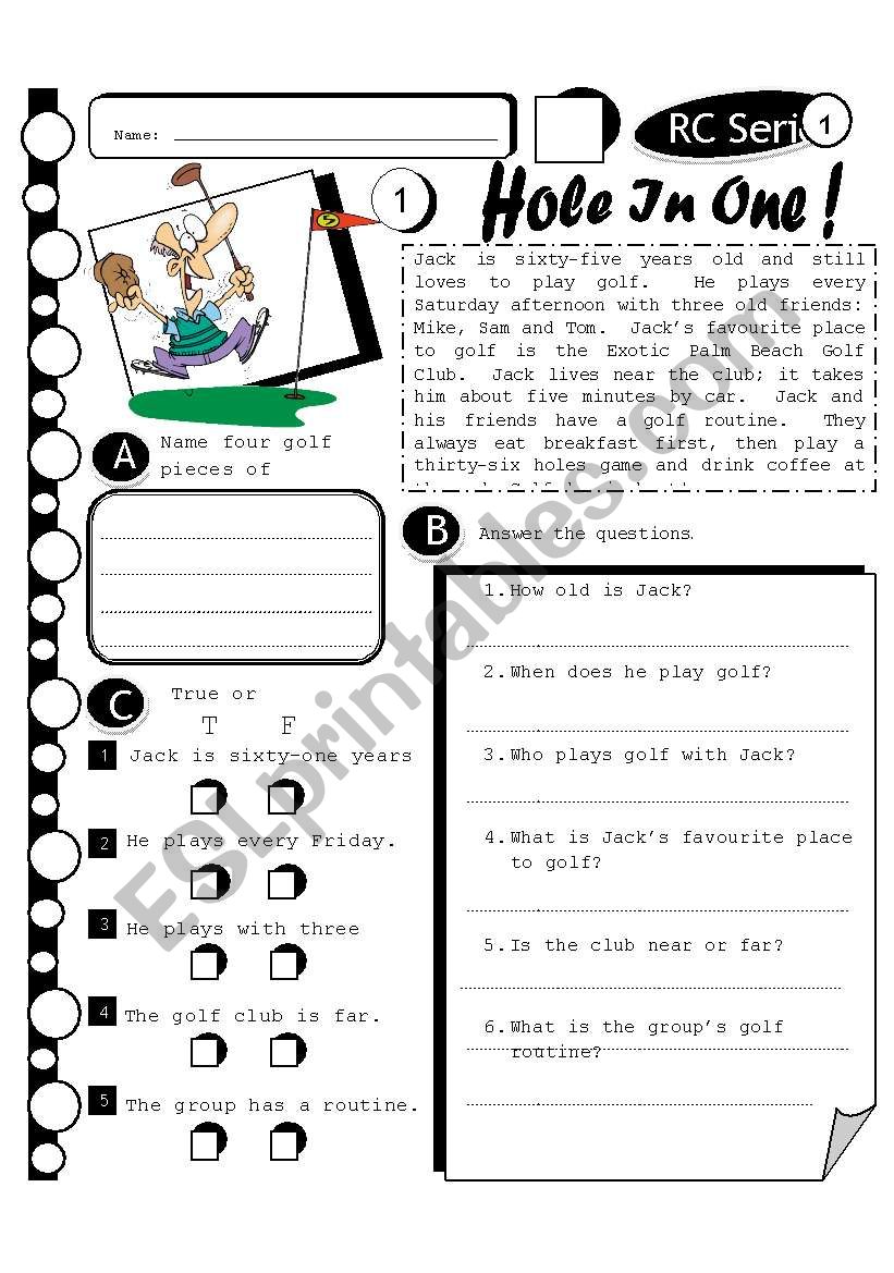 RC Series 11 - Hole In One (Fully Editable + Key Answer)