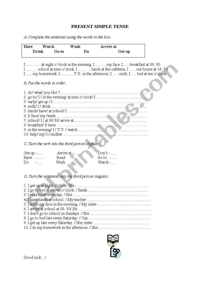 Present Simple Tense  worksheet