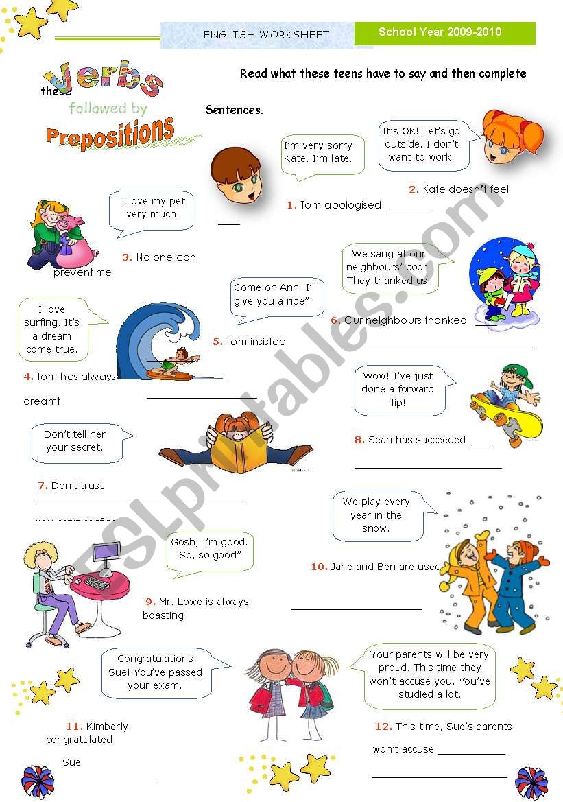 Verbs followed by Prepositions (4)  -  Global Practice