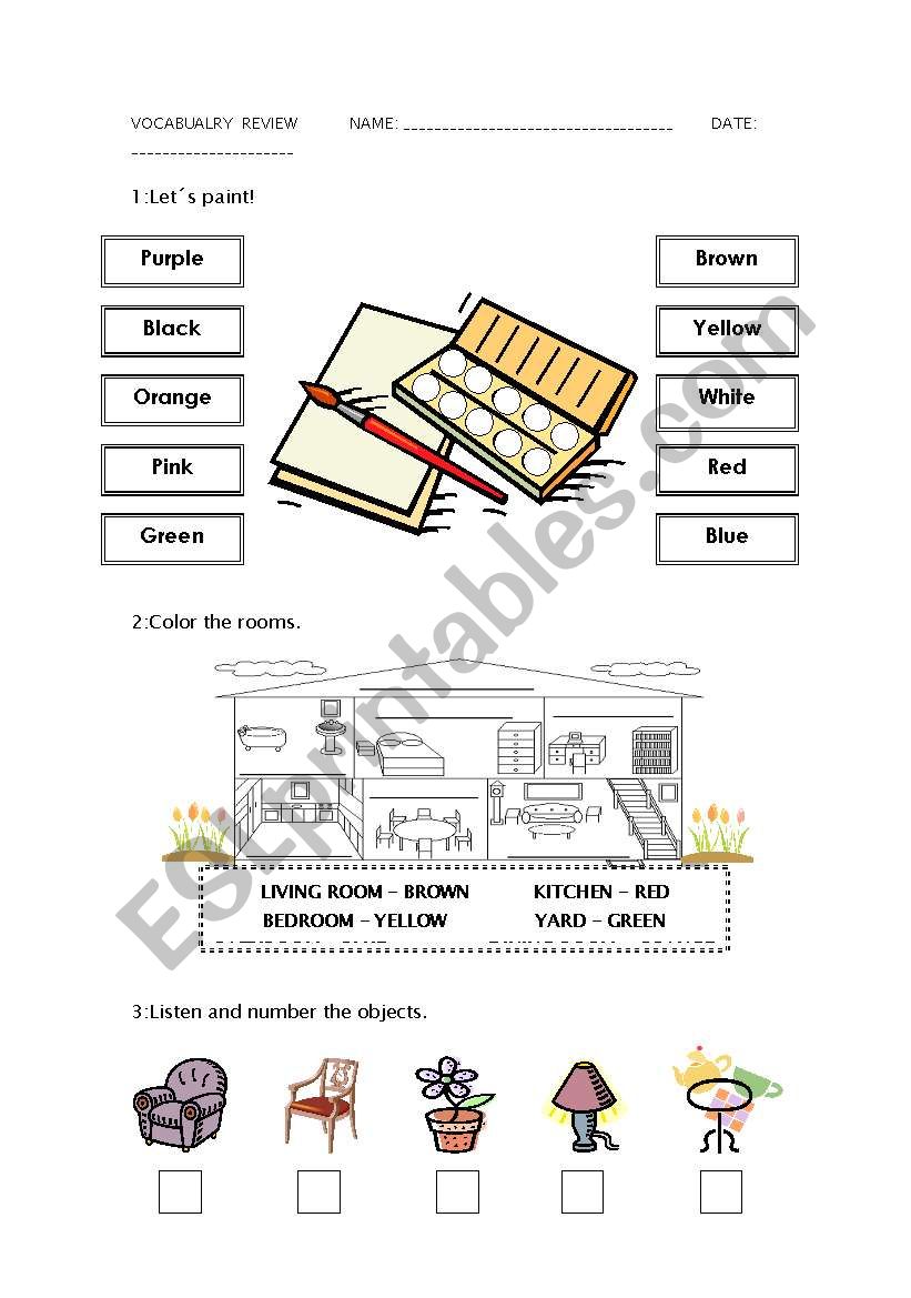 COLOURS &  HOME worksheet