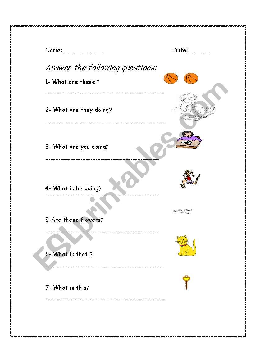 Questions worksheet