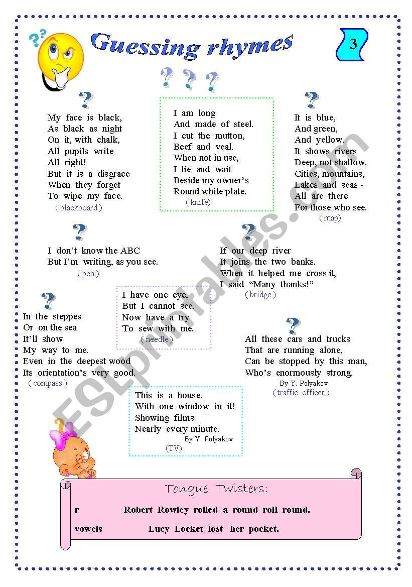 Rhymes for kids - 3 worksheet