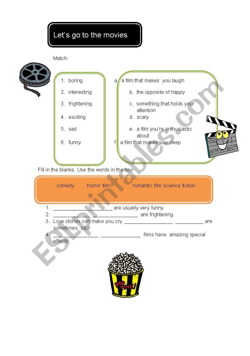 Lets go to the movies worksheet