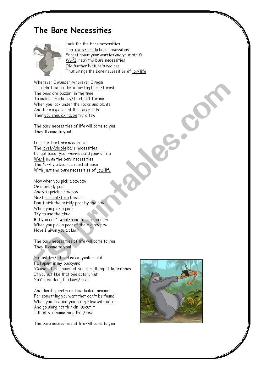 Lyrics Center Jungle Book Song Lyrics In English