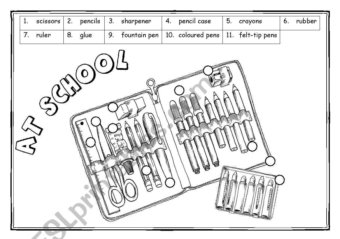 SCHOOL - Pencil Case worksheet