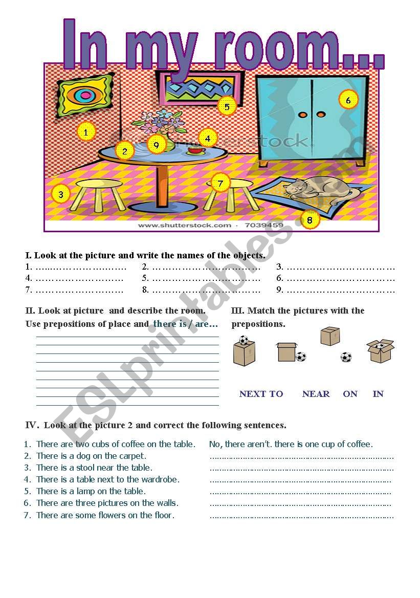 IN MY ROOM...  worksheet