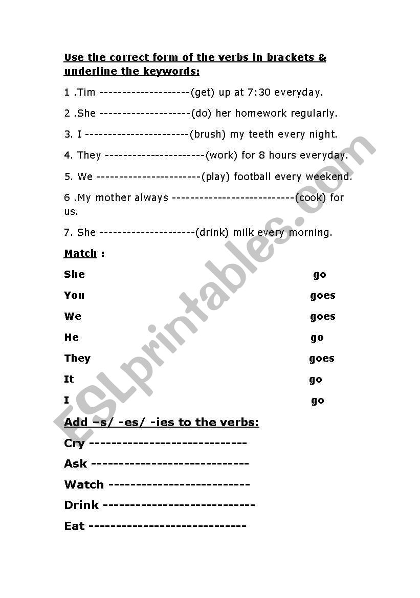 PresentSimple.revision worksheet