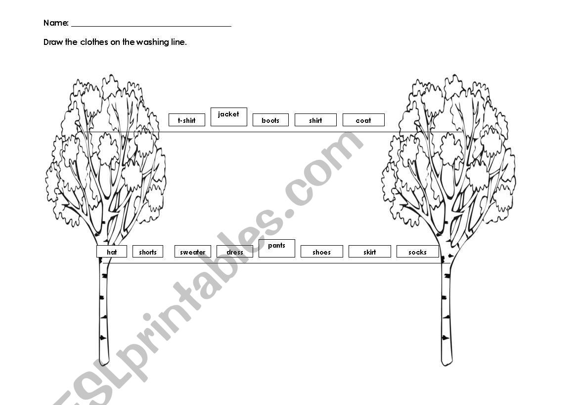 Washing Line worksheet