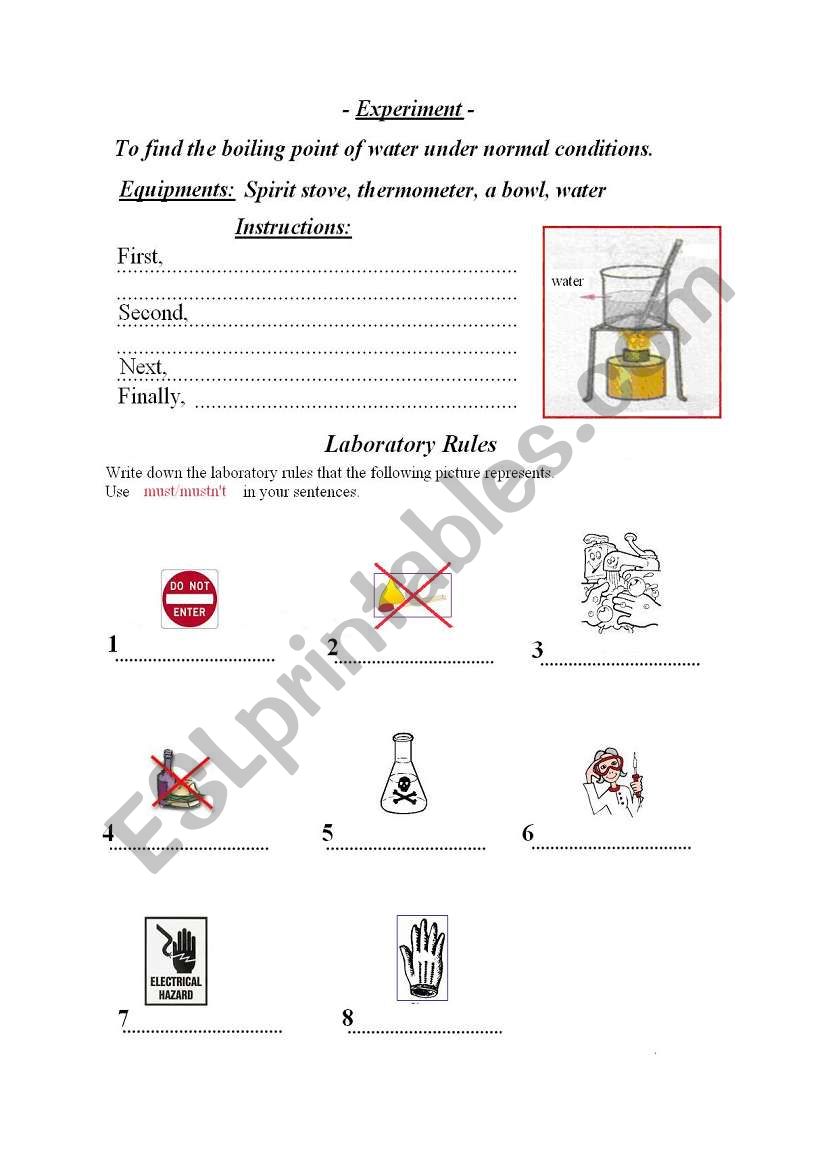 laboratory work, laboratory rules -writing