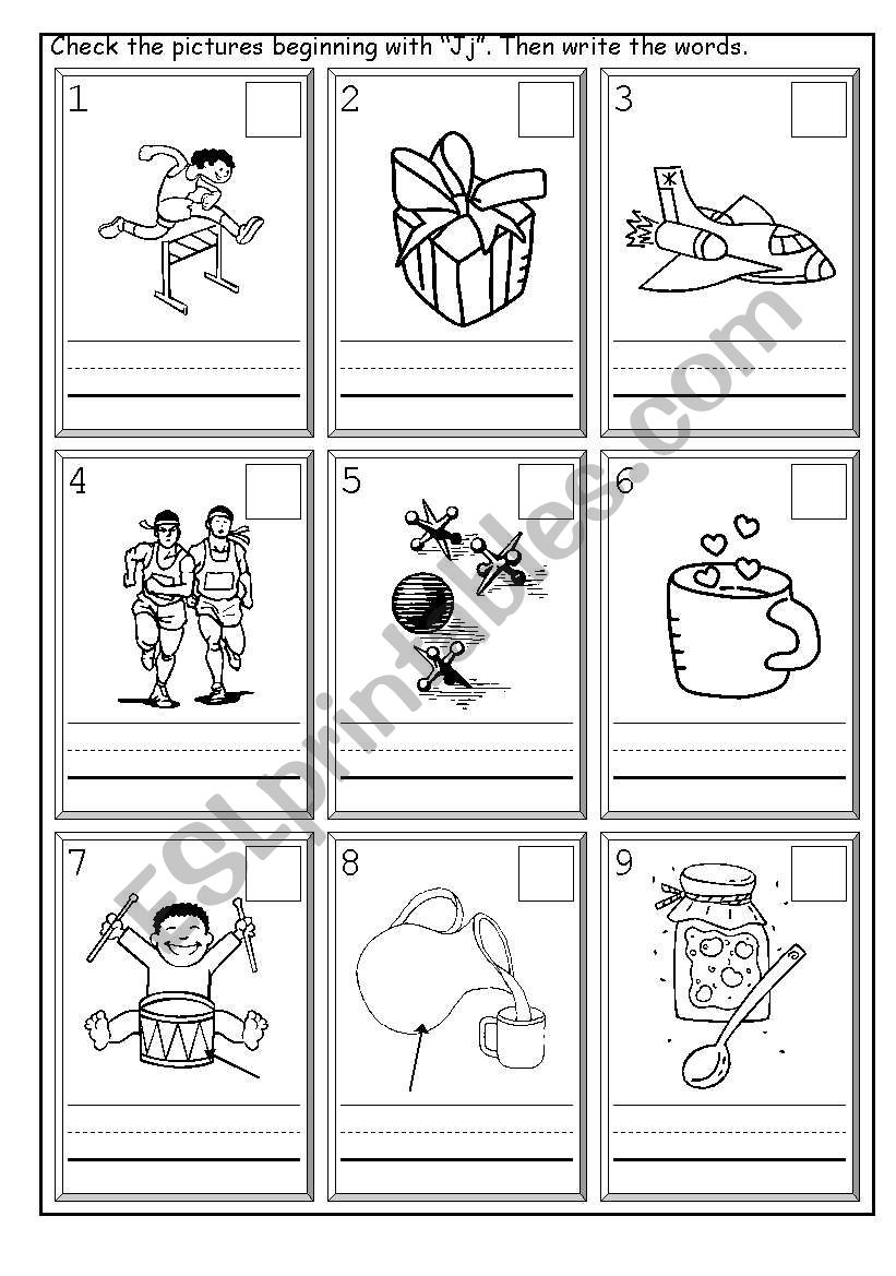 Phonics Jj worksheet