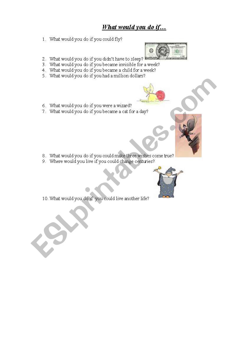 what would you do if worksheet