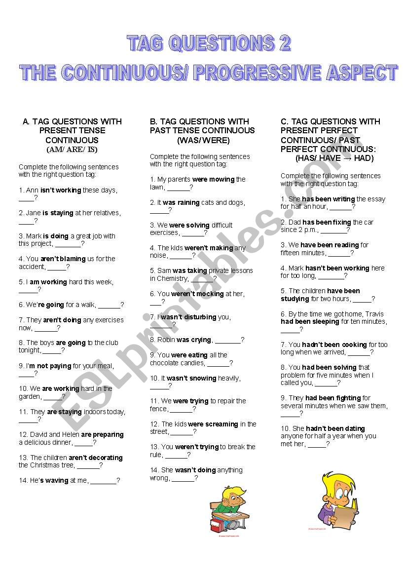 Tag Questions 2 worksheet