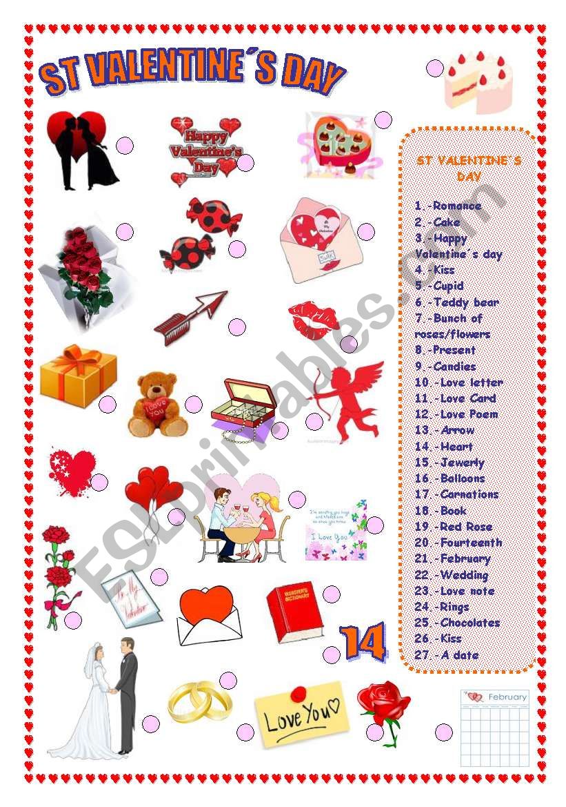 ST VALENTINES DAY worksheet