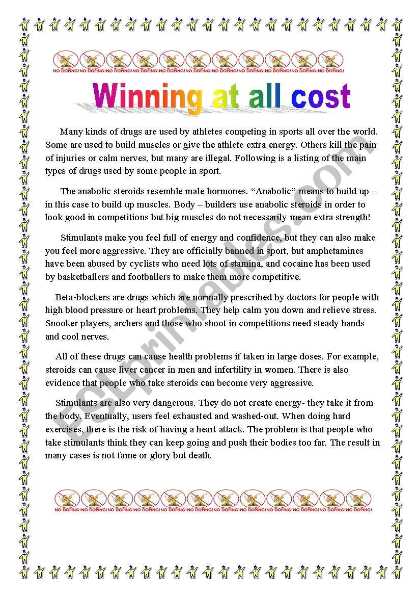 Winning at all cost. worksheet