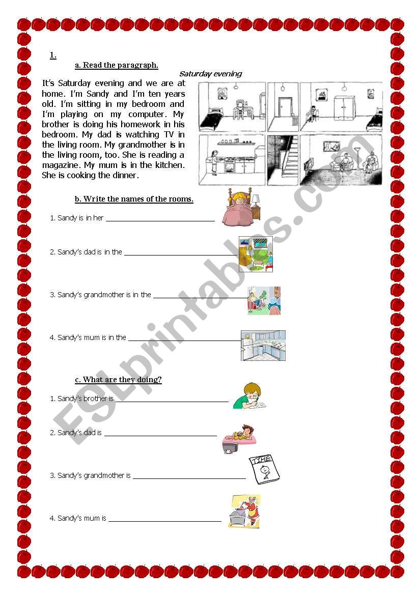 A Paragraph About the Parts of the house and Present Progressive