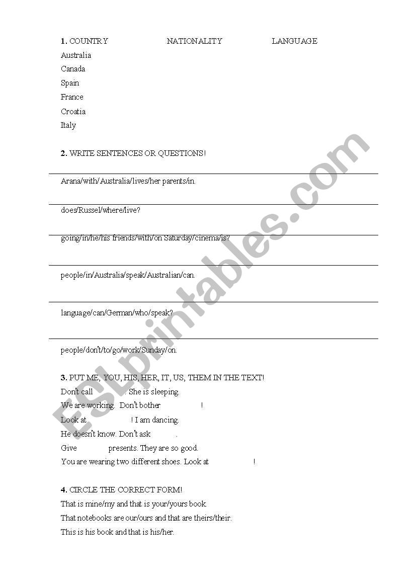 Test worksheet