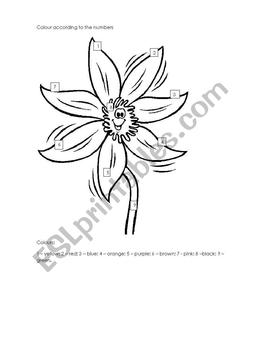 happy flower worksheet