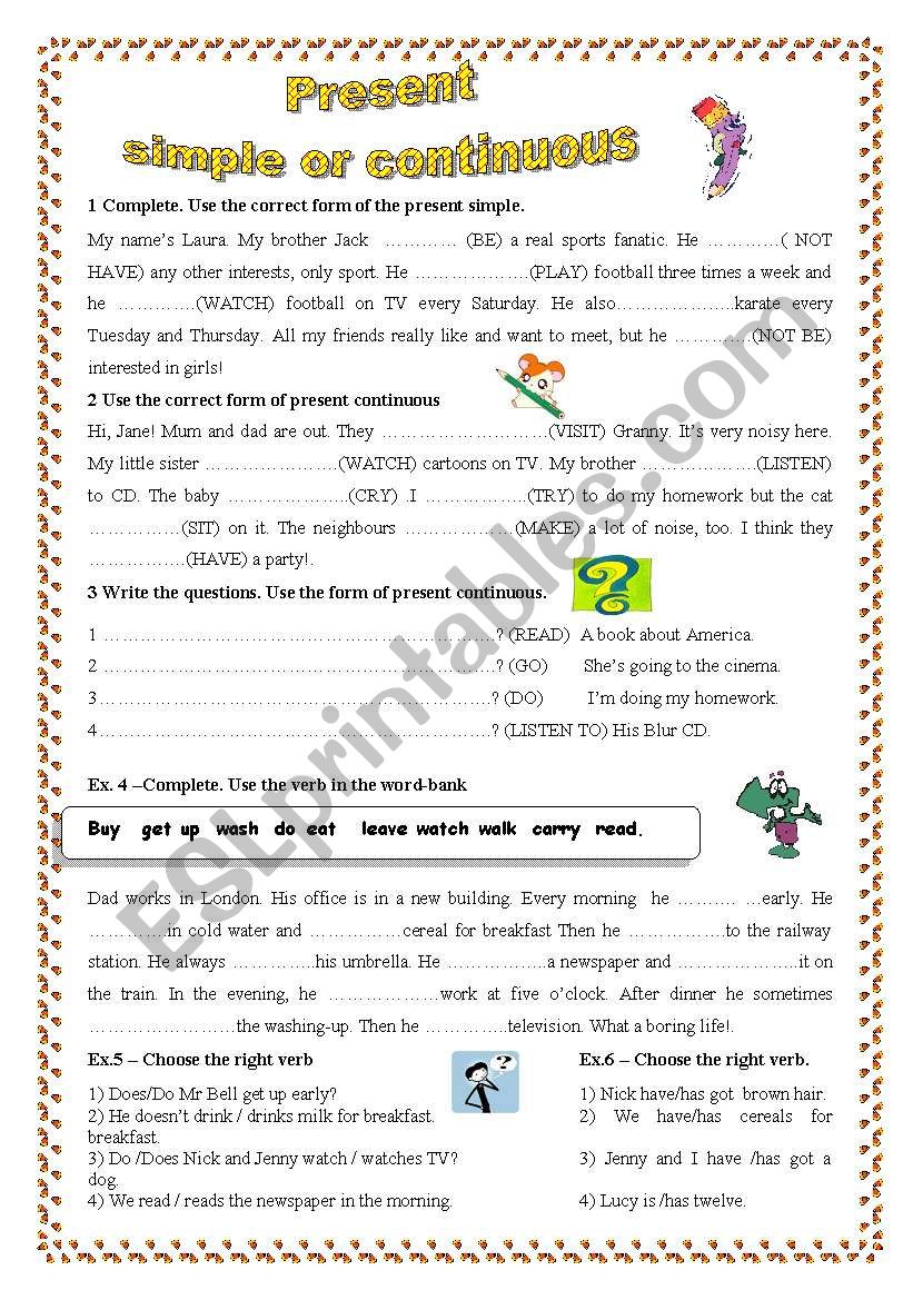 Simple or Continuous? worksheet