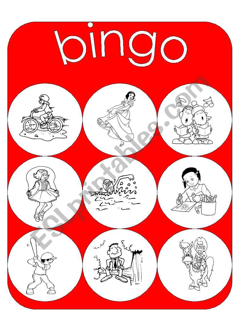 bingo game worksheet