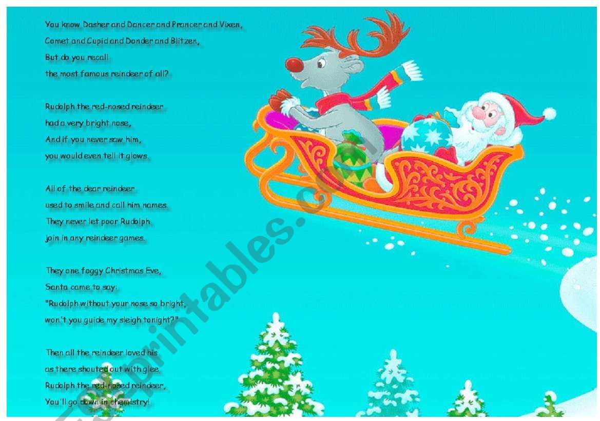 Rudolph the Red-nosed Reindeer - Worksheet