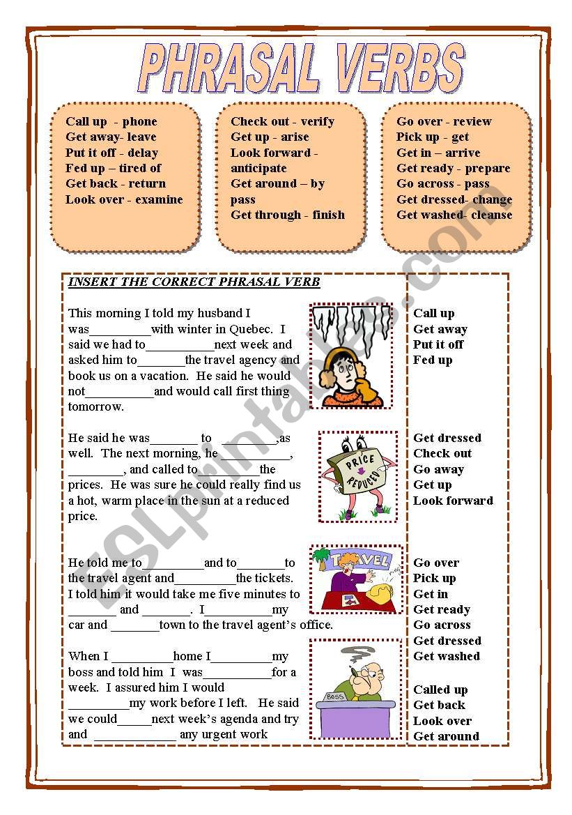 PHRASAL VERBS worksheet