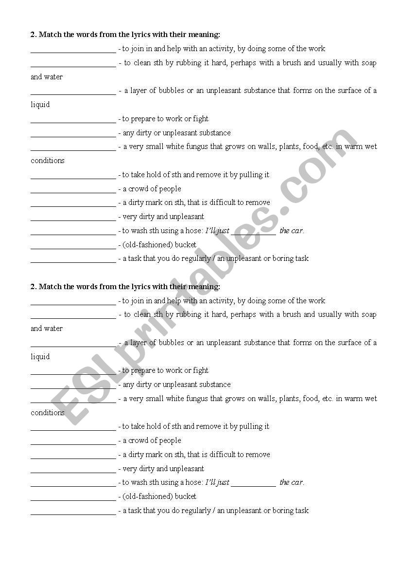 Happy WOrking Song - part 2 worksheet