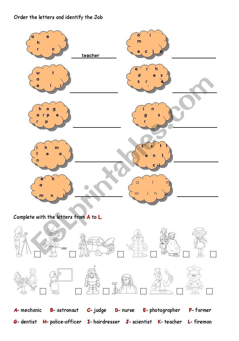 jobs worksheet