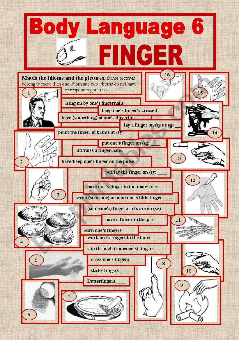 Body Language 6 worksheet