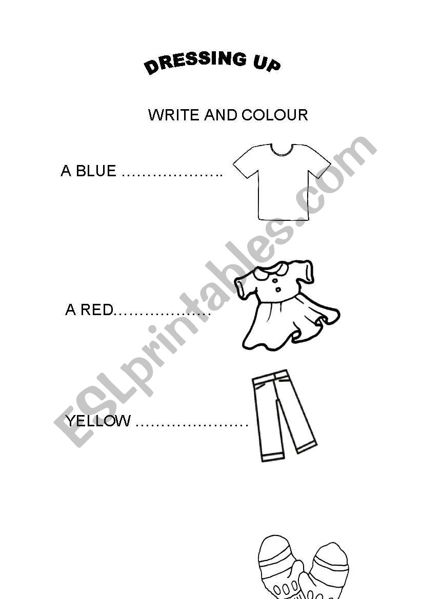 DRESSING UP worksheet