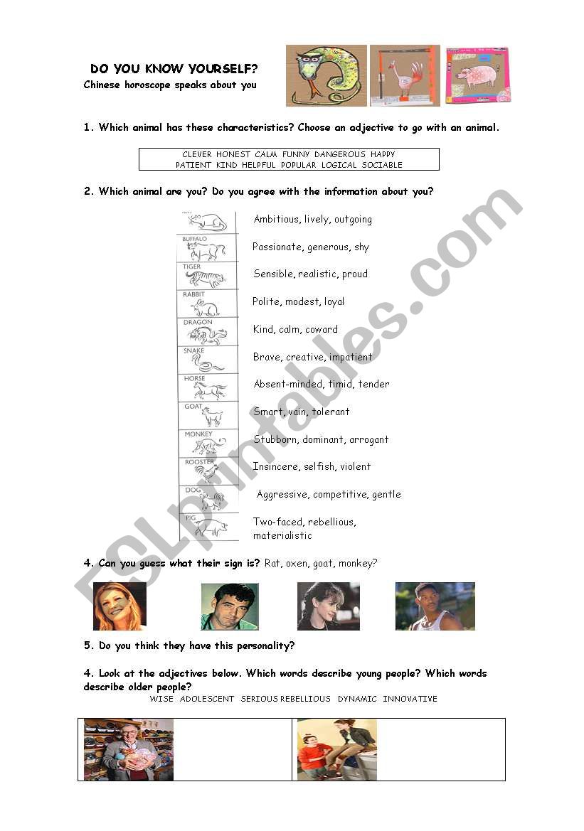 Horoscope activity worksheet