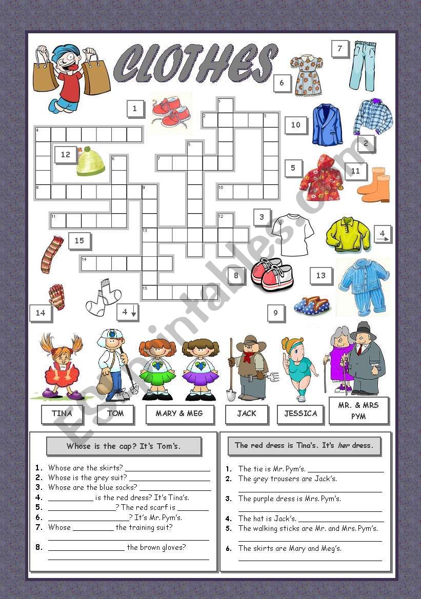 CLOTHES worksheet