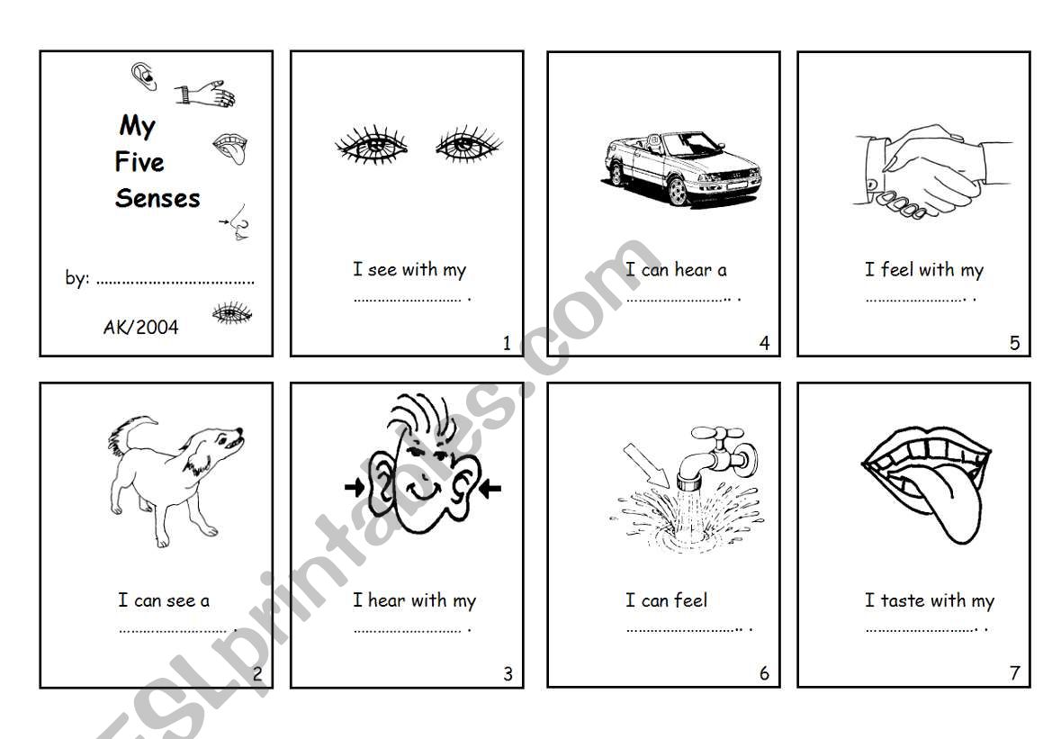 My 5 Senses   - Minibook worksheet