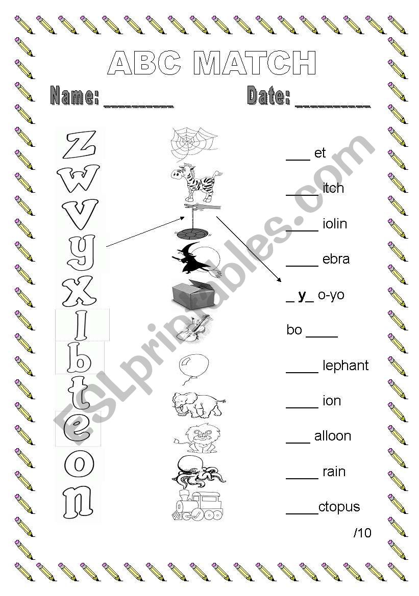 ABC Match worksheet