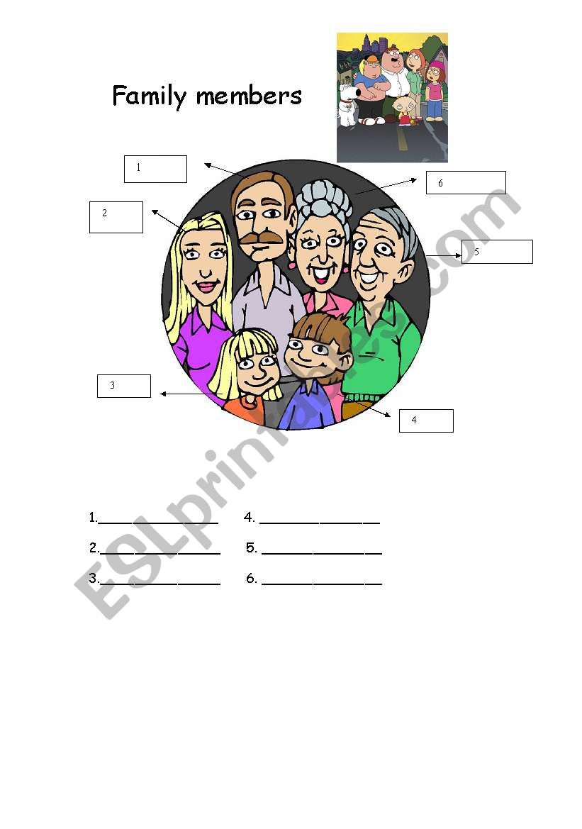 family members worksheet