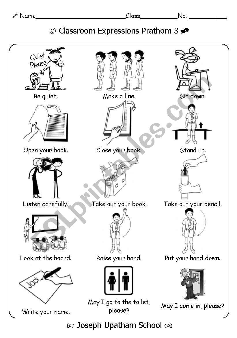 Classroom Expression worksheet