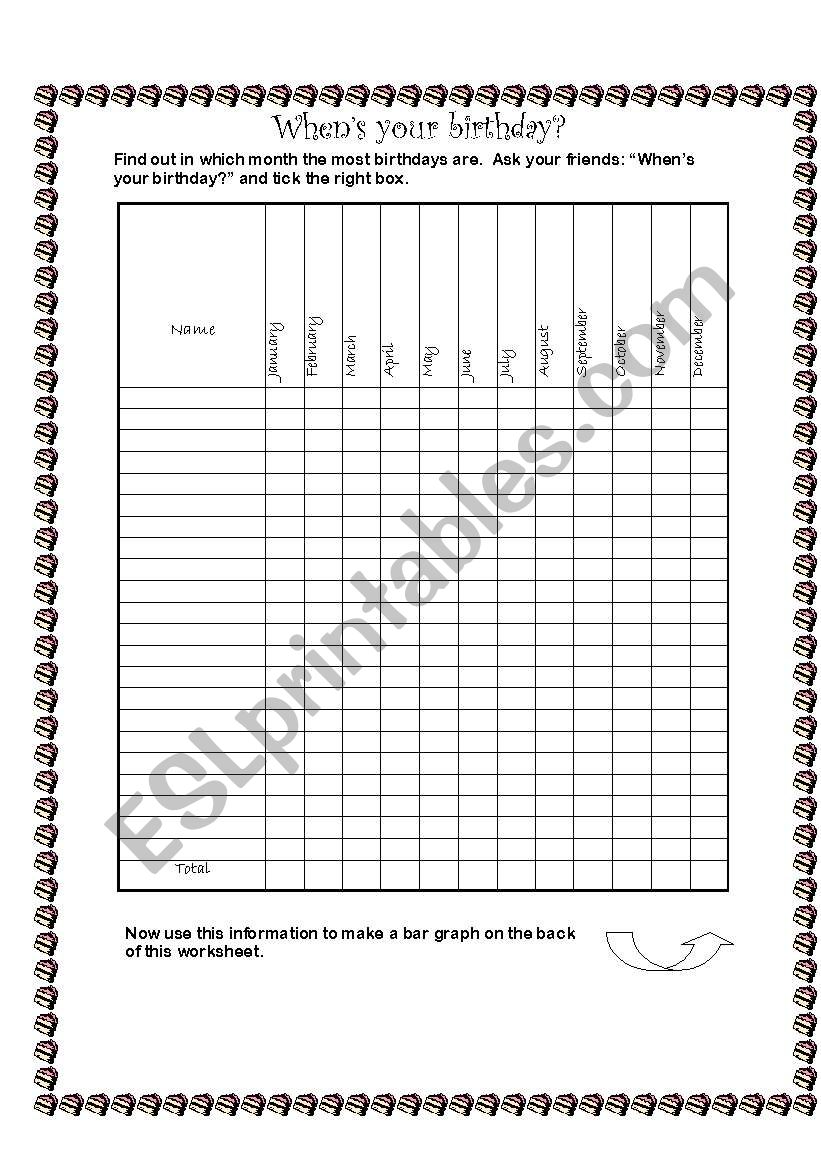 When is your birthday? worksheet