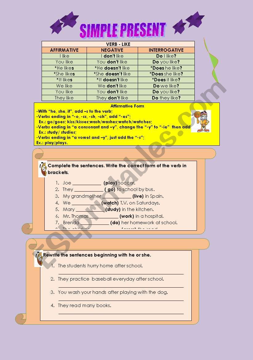 Simple Present worksheet