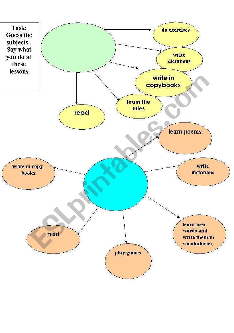 school subjects worksheet