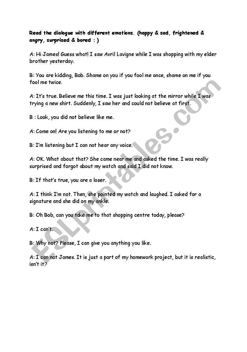 Exercises to teach emotions worksheet