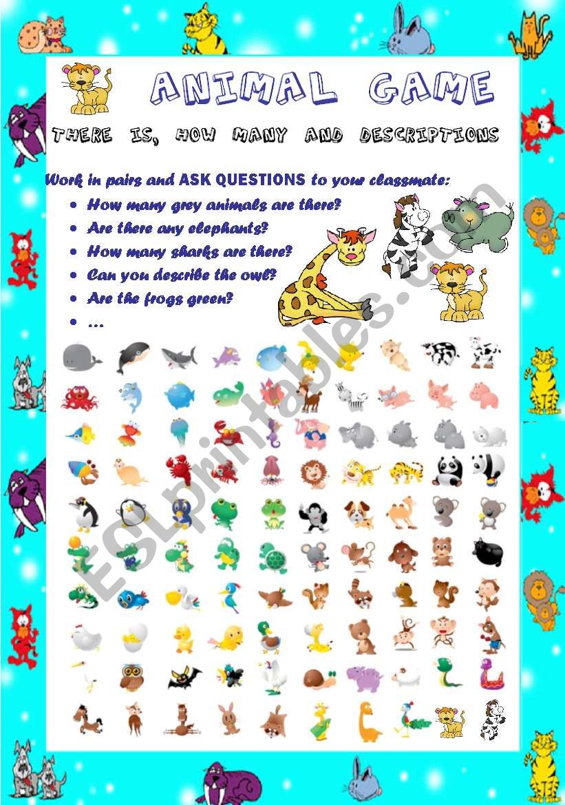 SPEAKING (ANIMALS) - asking questions: How many / Are there / Is there 
