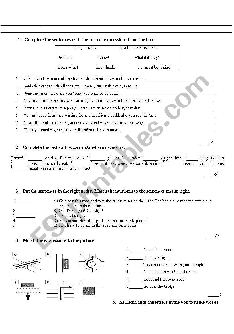 exercises grade 6 worksheet