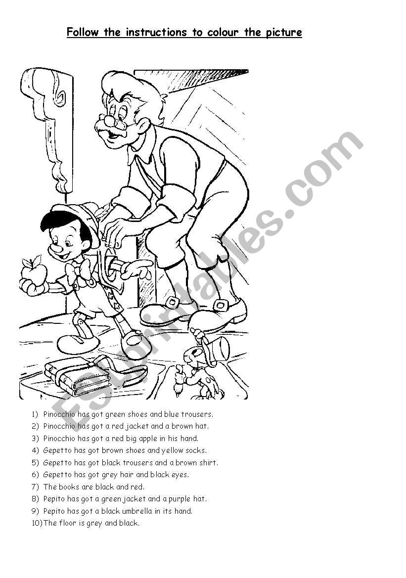 Follow the instructions and colour the picture
