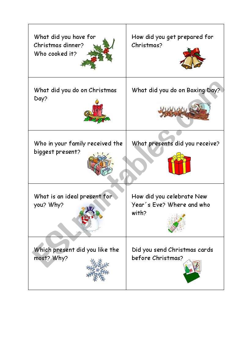 Speaking Cards - a warm up exercise after the holidays (Part1)