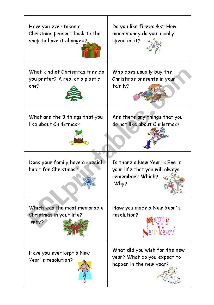 Speaking Cards - a warm up exercise after the holidays (Part2)