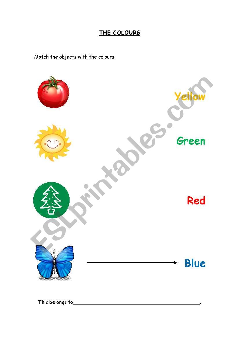 The colours worksheet