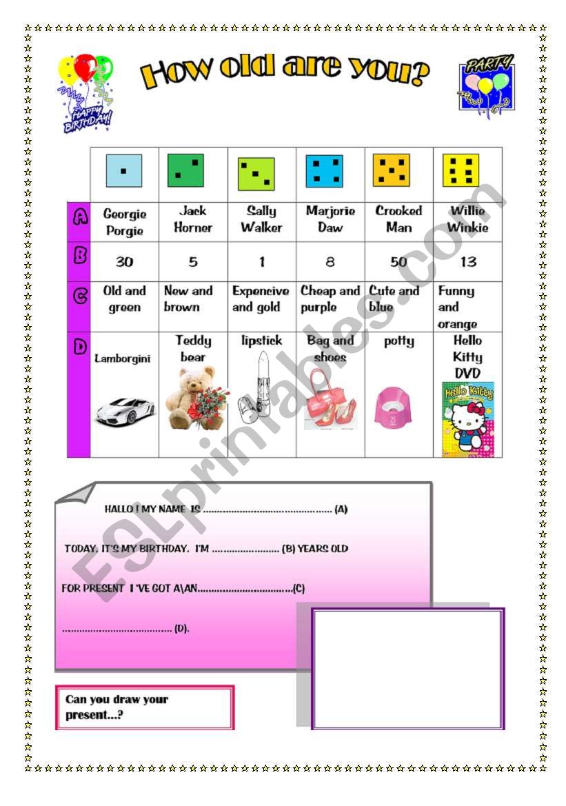 A fun gift worksheet