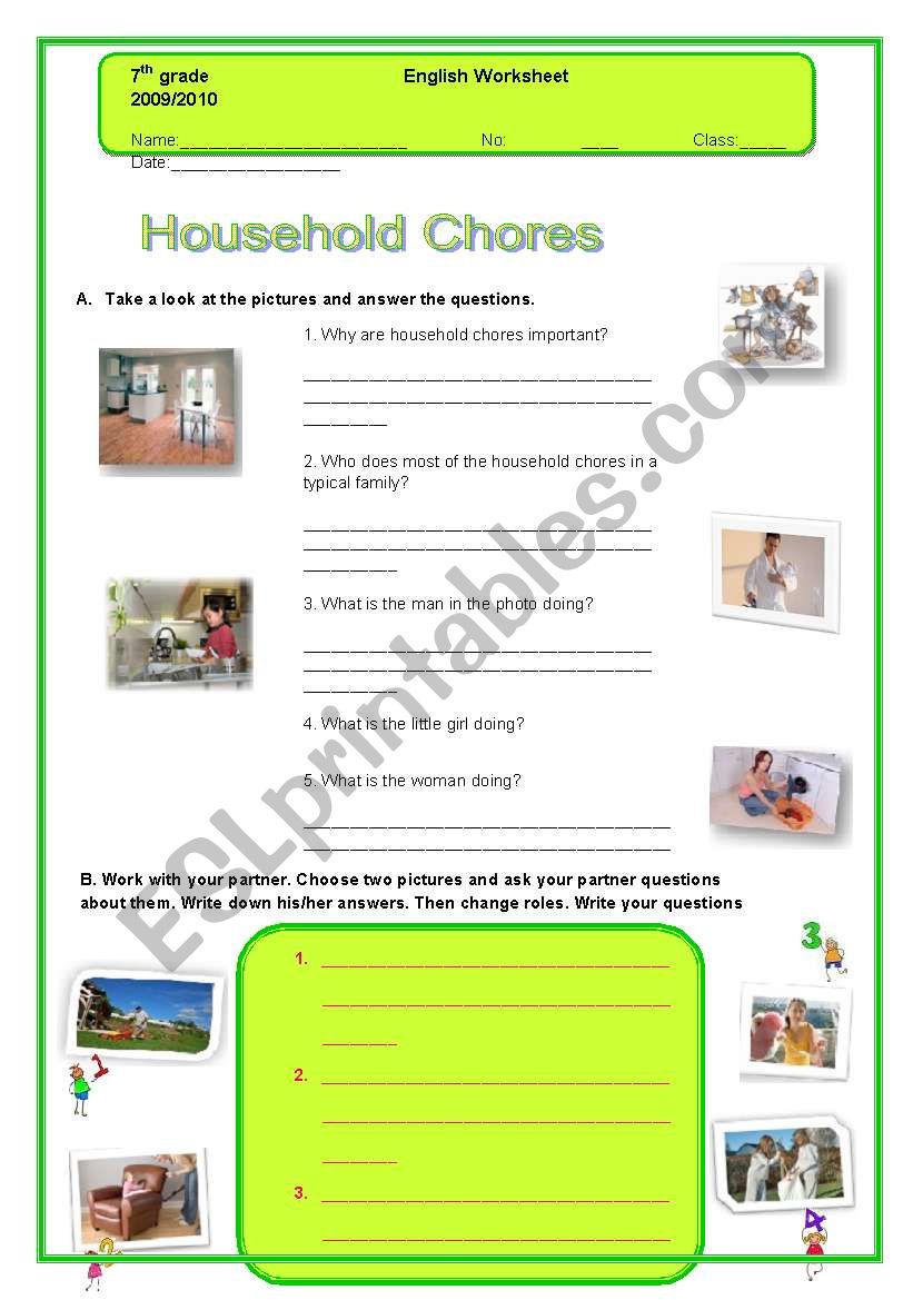 Household Chores worksheet