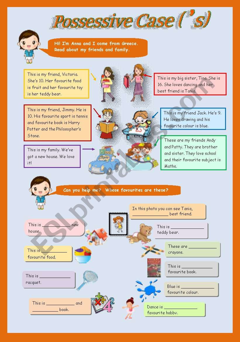 Possessive case  - reading and exercise 